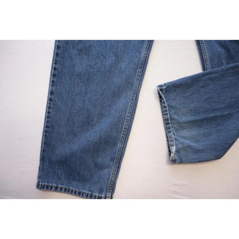Levi's 550 Relaxed Fit Straight Rugged Blue Denim Jeans Mens‎ Size 42 x 32
